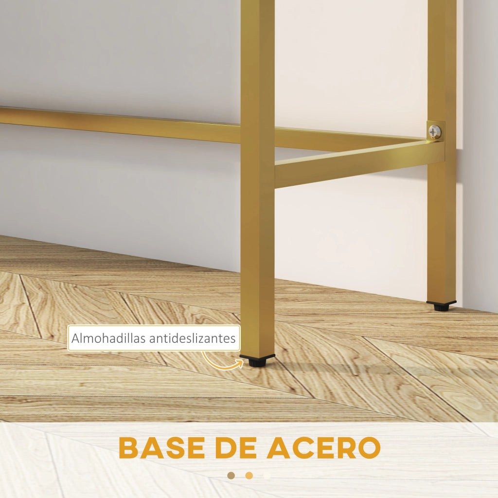Consolle con cassetti e gambe in acciaio ¨C zephmum ¨C Bianco 80x31,5x75 cm