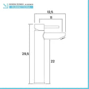 Miscelatore lavabo alto inox cromo lucido con piletta click-clack  York