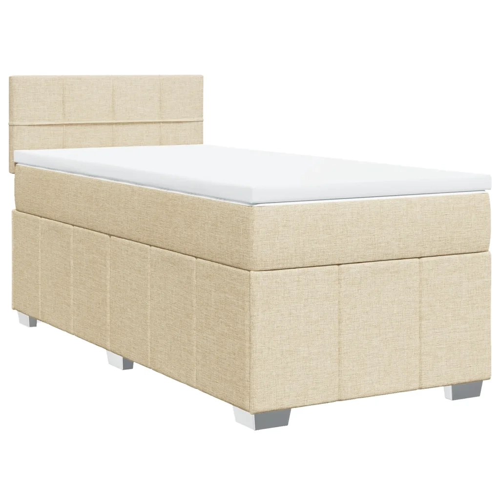 Giroletto a Molle con Materasso Crema 90x190 cm in Tessuto 3289228