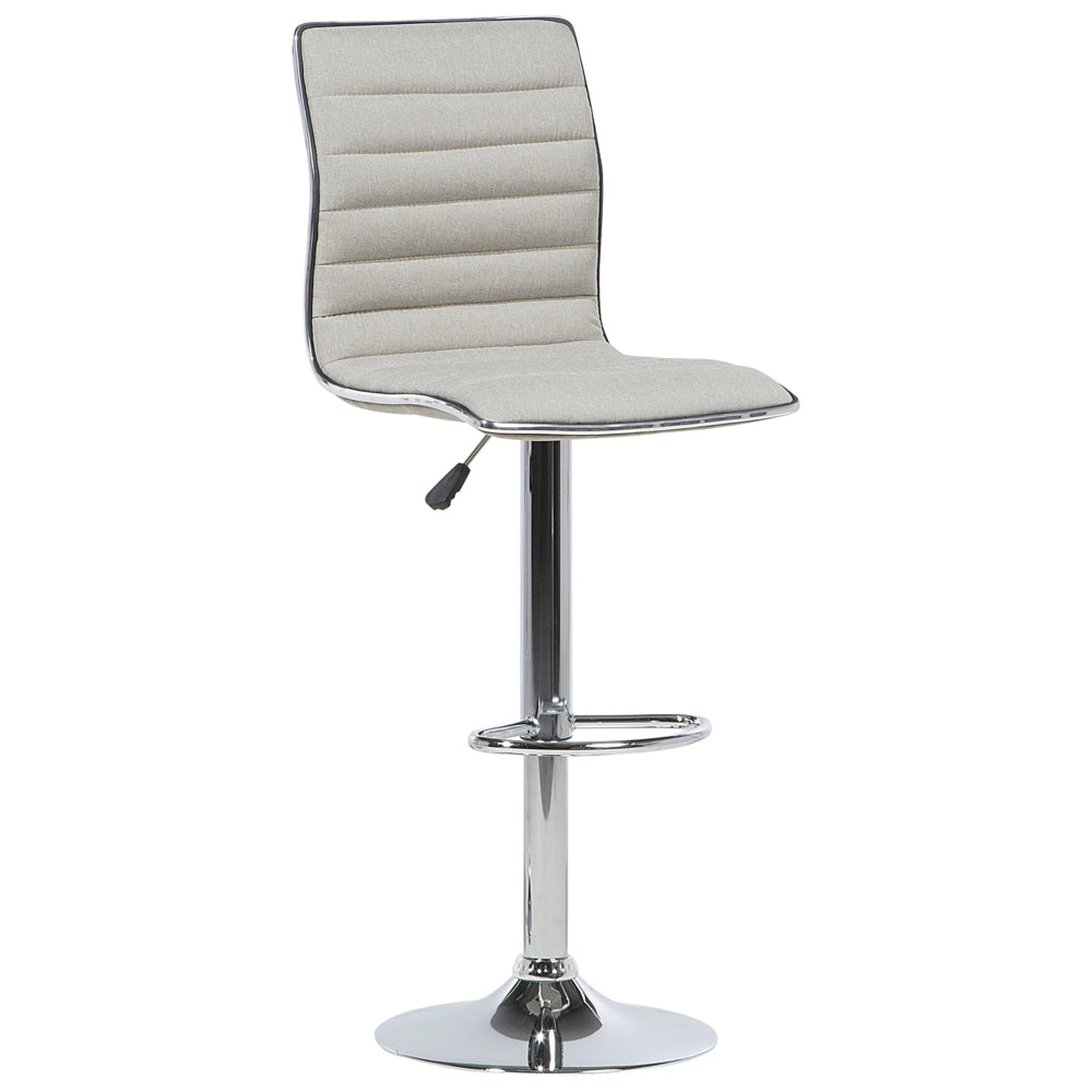Set di 2 sedie da bar in tessuto beige sedile in tessuto argento altezza del bancone girevole e regolabile in altezza
