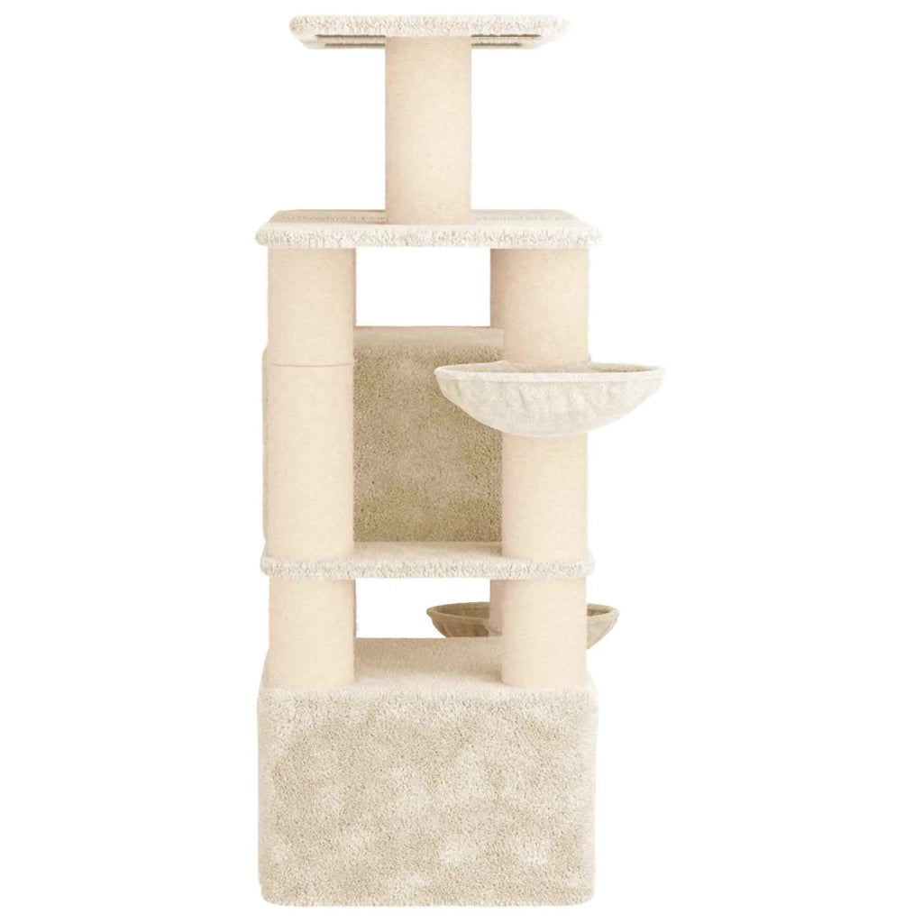 Albero per gatti con pali per graffiare in sisal 2 pz Crema 3422903