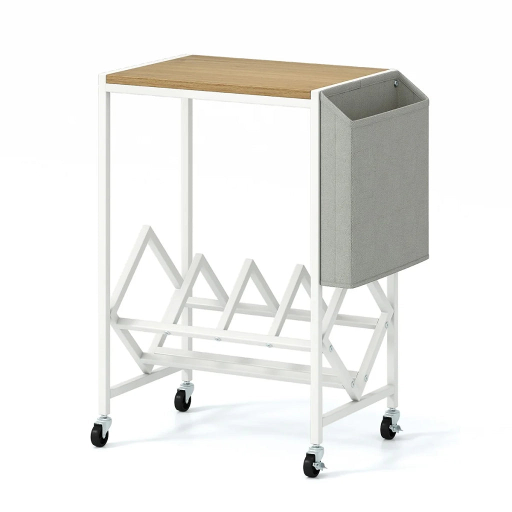Supporto per giradischi con ruote 49,5 x 30 x 64 cm facile da riporre design moderno in legno naturale ingegnerizzato 20_0018555