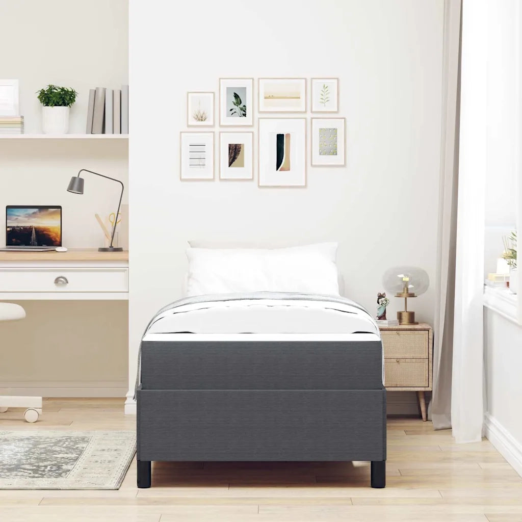 Struttura del letto Grigio scuro 100 x 200 cm Tessuto