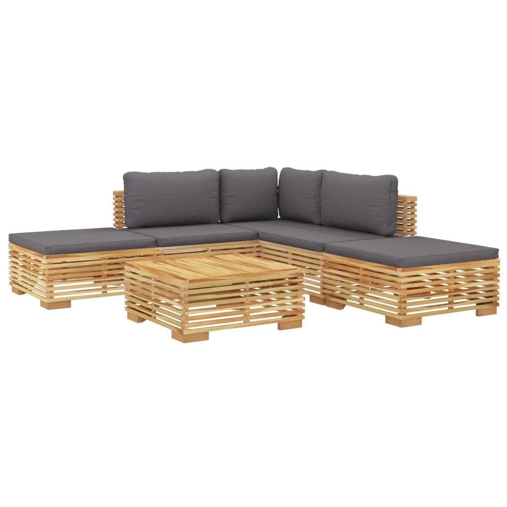Set Divani da Giardino 6 pz con Cuscini Legno Massello di Teakcod mxl 121478
