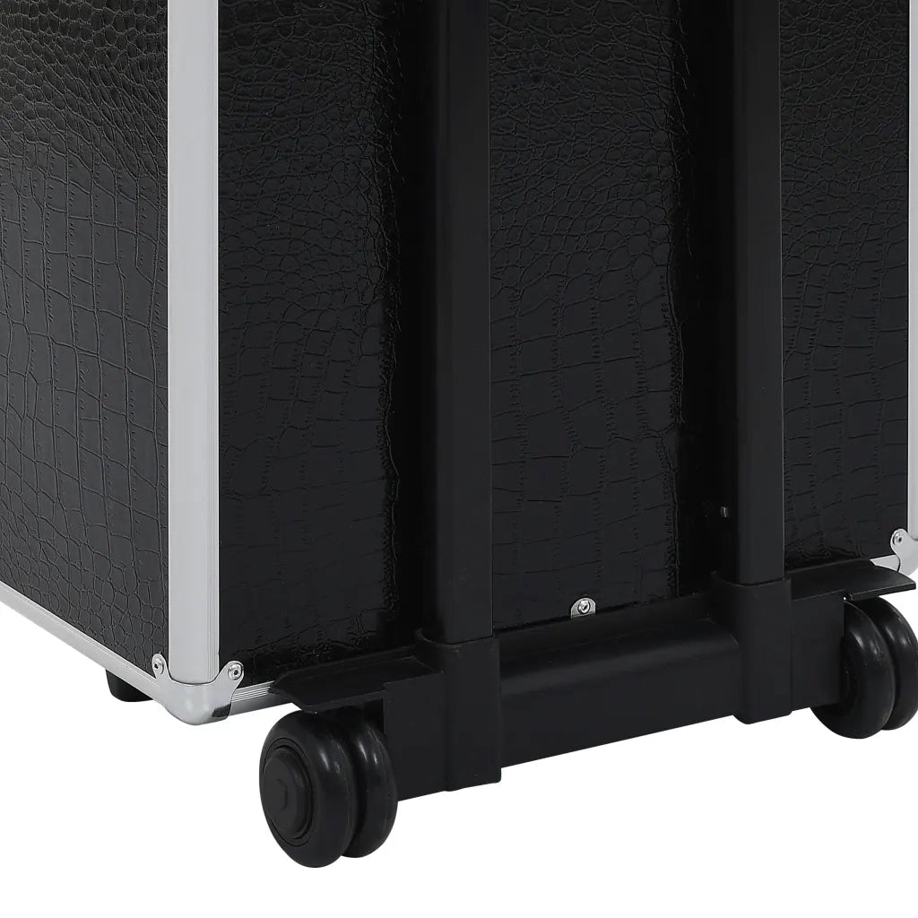 Valigia Trolley per Cosmetici Alluminio Nero Design Coccodrillo CFW6569812
