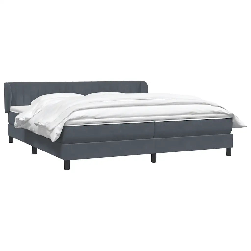 Giroletto a Molle con Materassi Grigio Scuro 180x210 cm Velluto 3317704