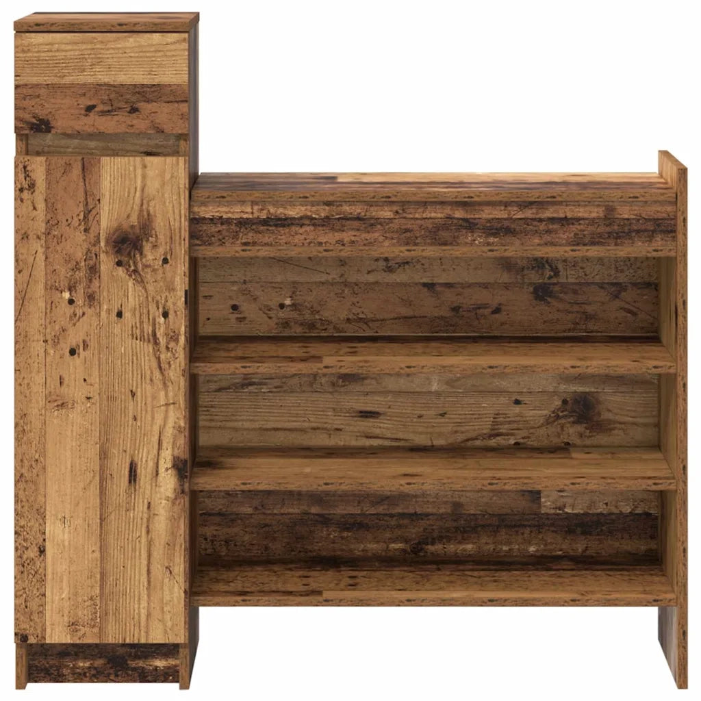 Mobile per scarpe con porta-Scarpiera Legno vecchio 100,5 x 28 x 100 cm