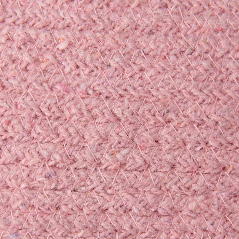 Set di 2 cesti portaoggetti in cotone rosa 20 x 30 cm Portabiancheria Contenitori intrecciati a mano