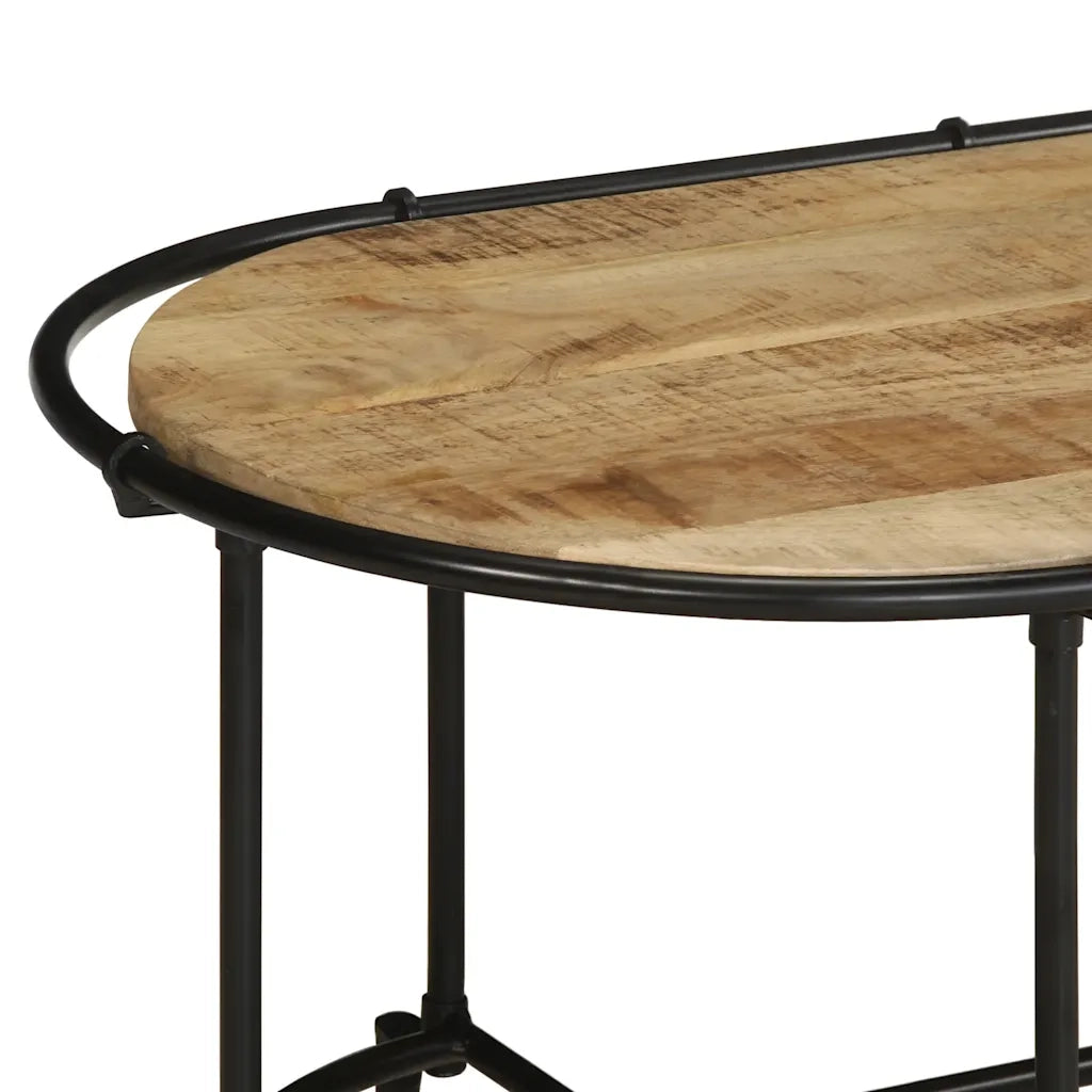Tavolino da Salotto-Tavolino da soggiorno-Tavolo 110x55x40 cm Legno Massello di Mango Grezzo