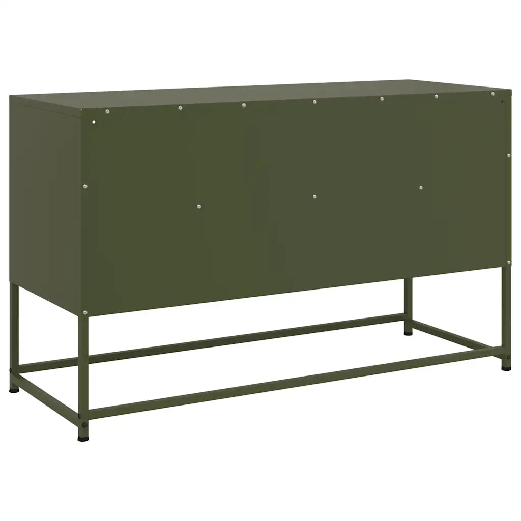 Mobile TV Verde Oliva 100,5x39x60,5 cm in Acciaio 846546