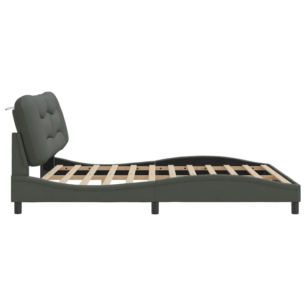 Giroletto con LED senza Materasso-Struttura Letto Hvar 180x200 cm Tessuto 361630
