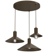 Lampada sospesa conica Nox 3xE27 marrone metallo