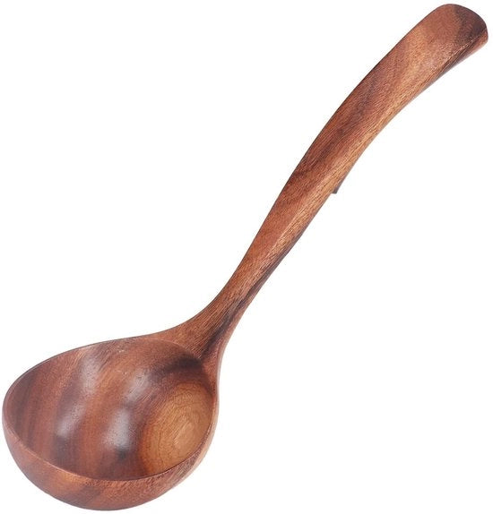 Pulitore a Spazzola in Legno - Pollepel - Utensili per Cucina - Strato di Protezione Antiscivolo - Lunghezza Steel - Legno di Acacia - Cucchiaio da Cucina