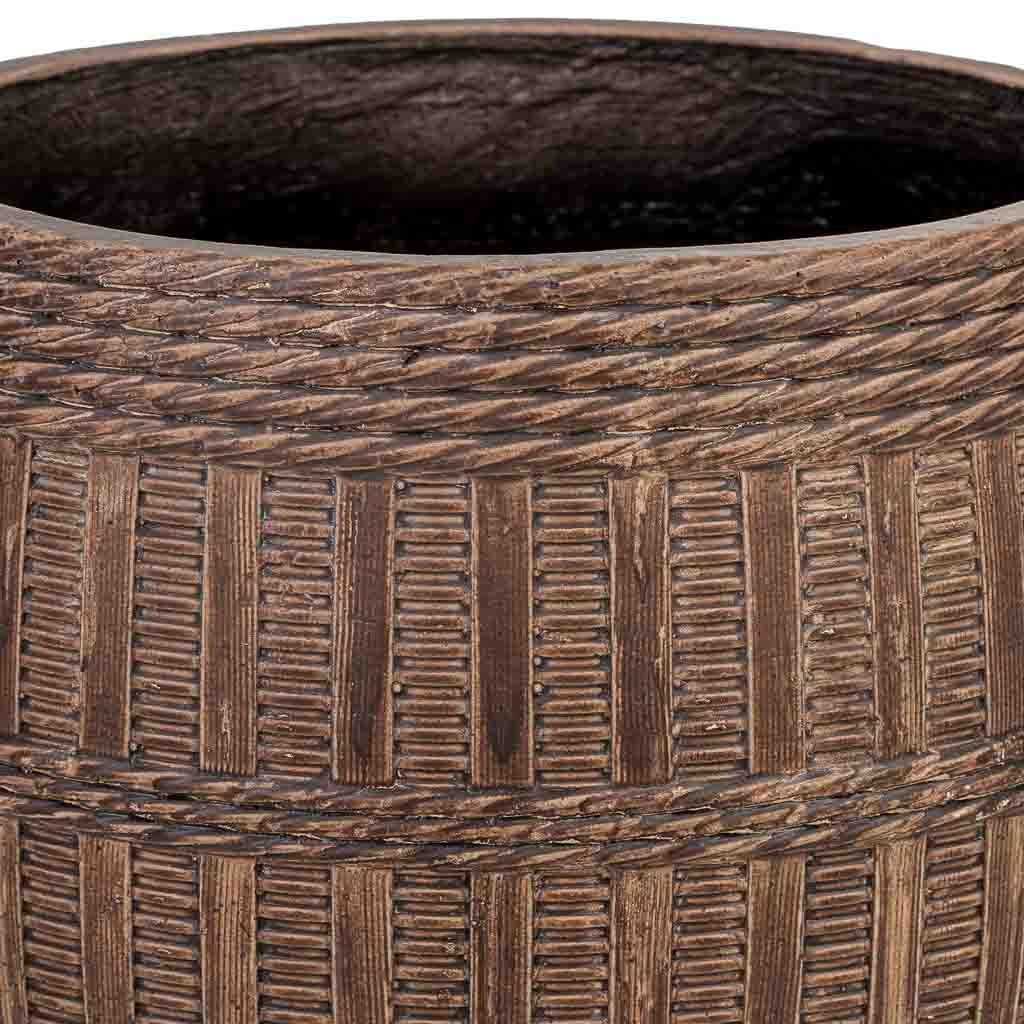 Vaso fibra di vetro marrone rossastro 27x27x23,5 cm