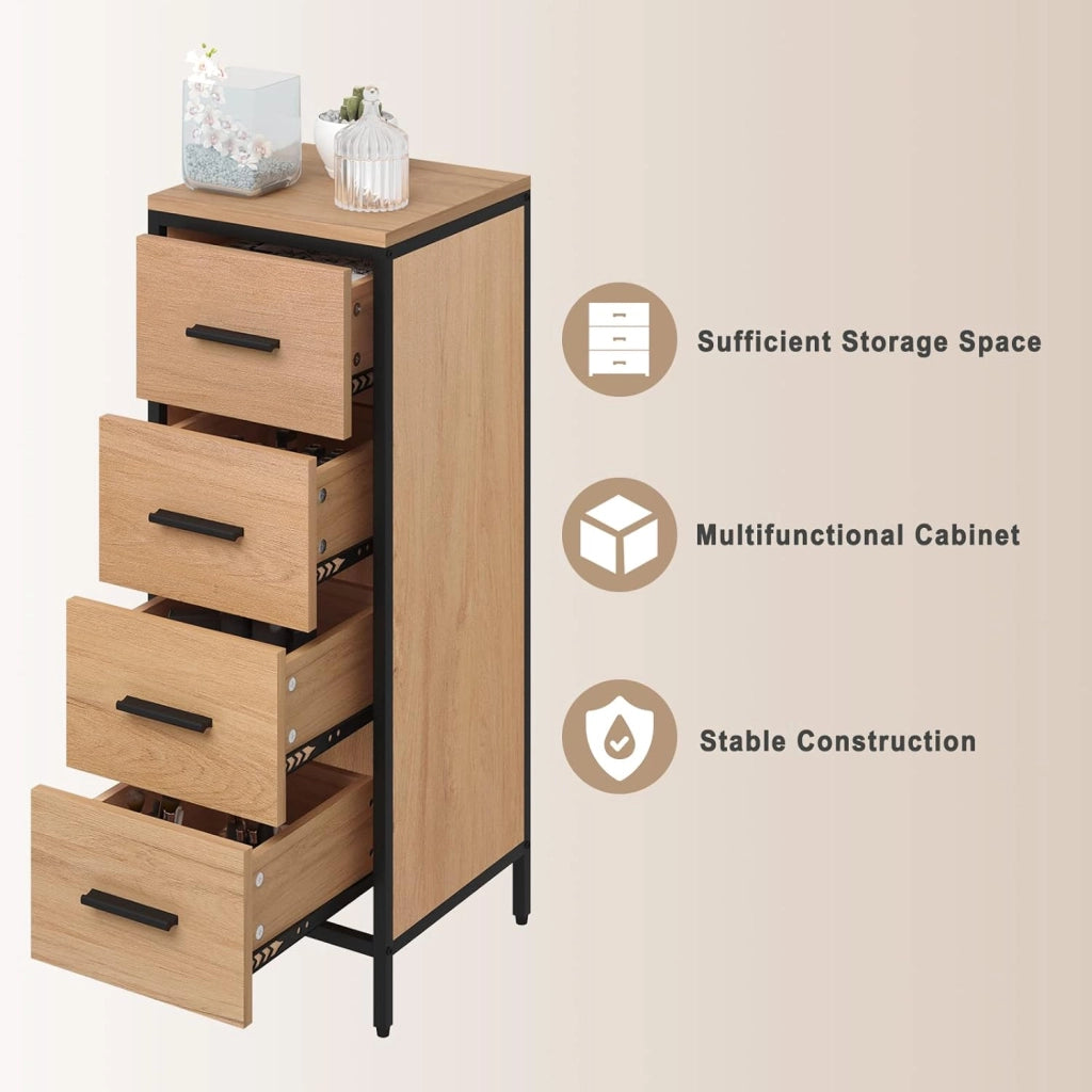 Set di mobili da bagno con armadietto a specchio, per bagno, comò con 4 cassetti, in metallo + legno, modello 8