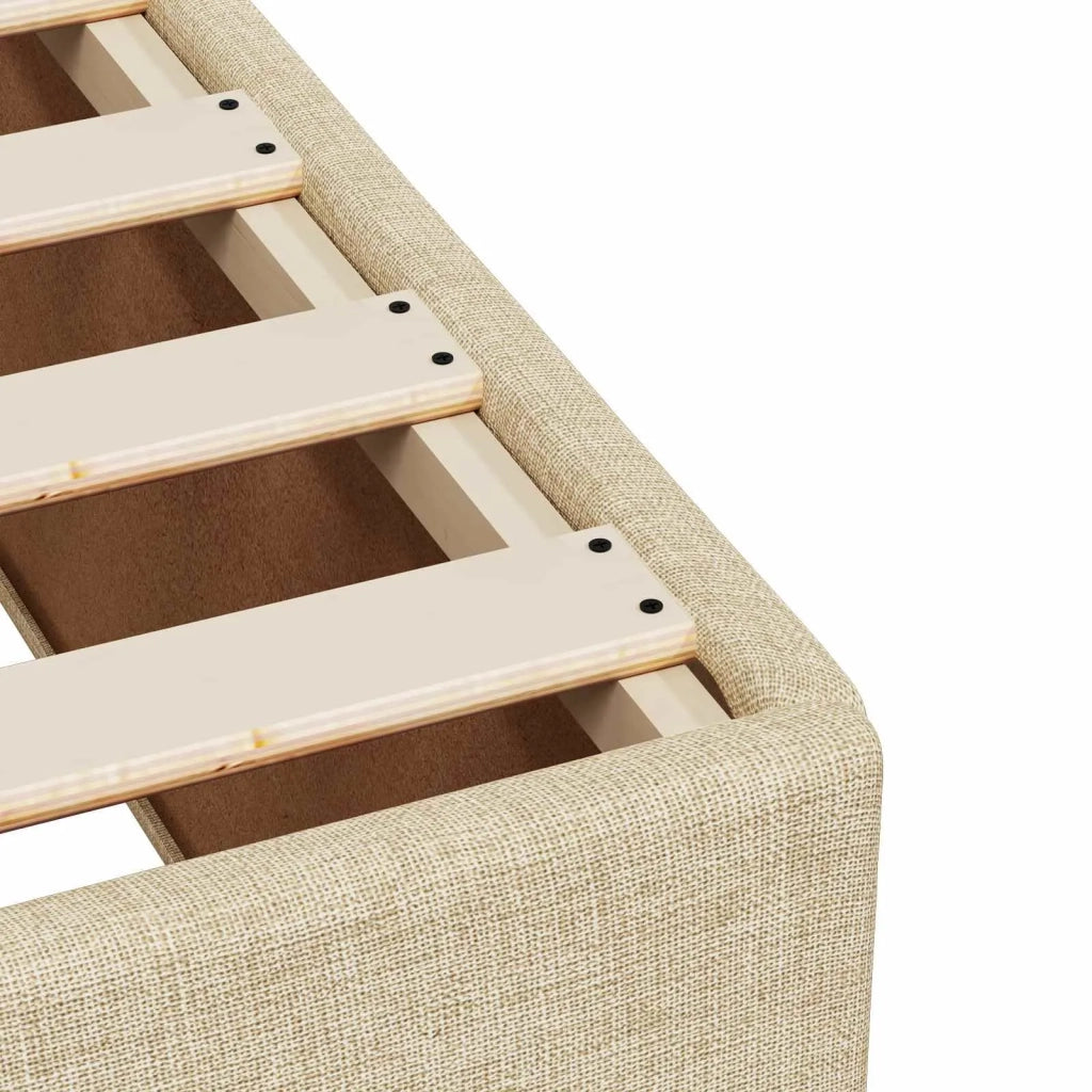 Letto box spring con materasso Crema 200 x 200 cm Tessuto 3453975