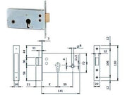 SERRATURA INFILARE PER FASCE CATEN. E SCROCCO MM.72 H PROF. EUROP. 720  mm.60 (720600)    ISEO