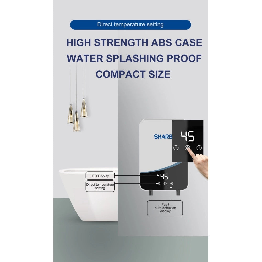 Trade Shop - Scaldabagno Boiler Elettrico Caldaia Acqua Calda Istantanea Con Dispaly Touch -