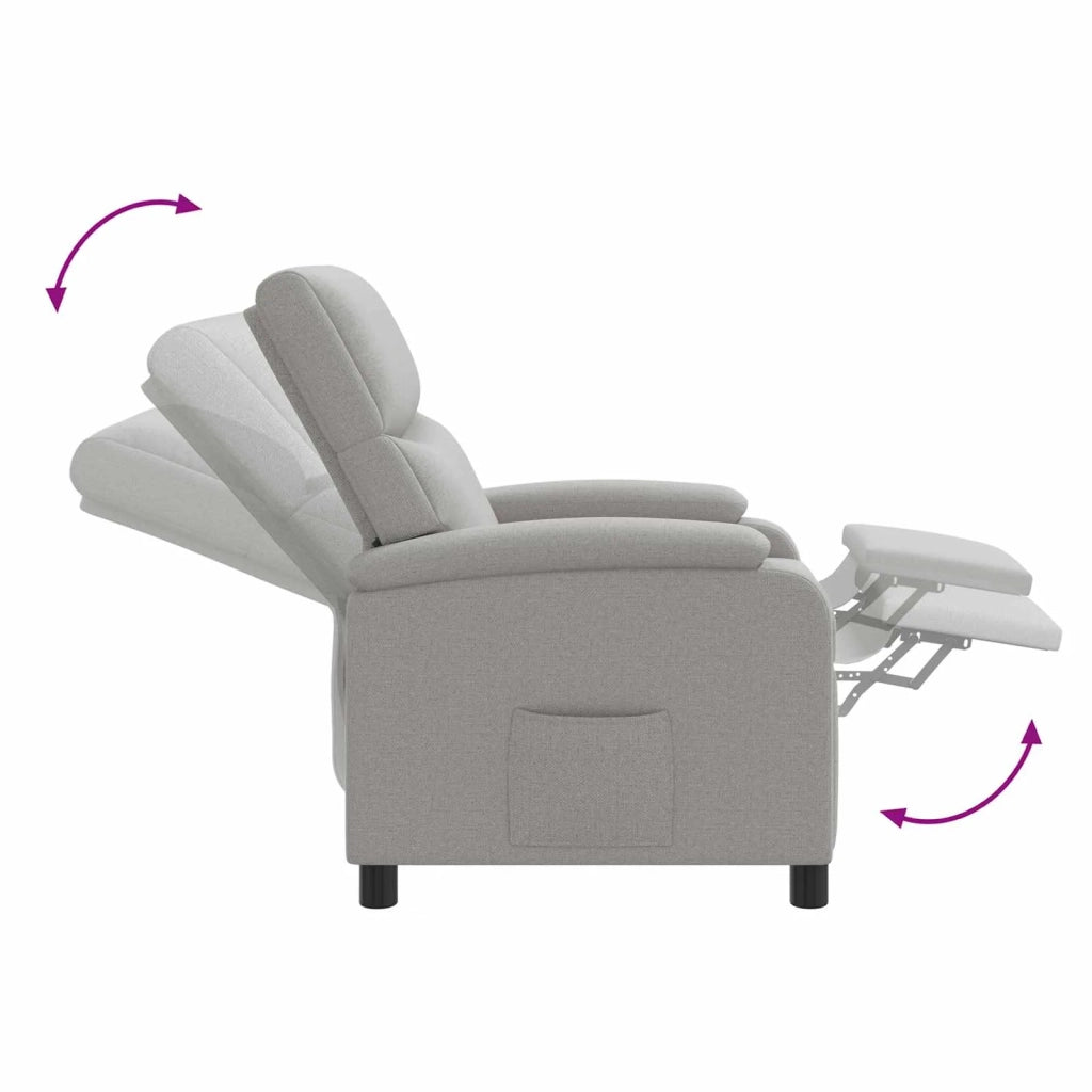 Divano Sedia-Poltrona reclinabile Grigio Nuvola Tessuto 990718