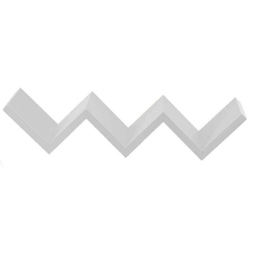 Trade Shop - Mensola Da Parete Scala Scaletta In Legno Mdf Bianco Zig Zag 59x12x12 Cm 621765 -