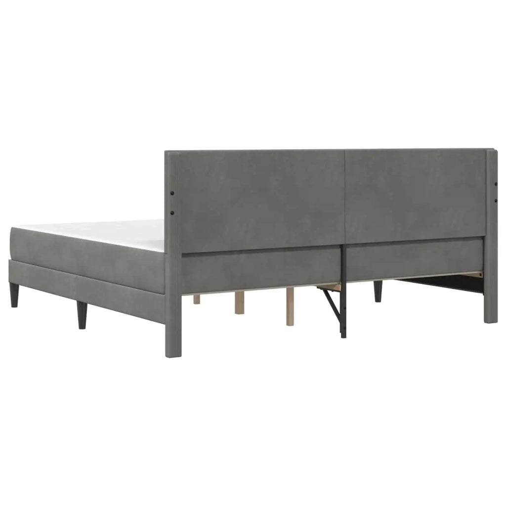 Struttura letto con materasso Grigio scuro 200 x 200 cm Velluto