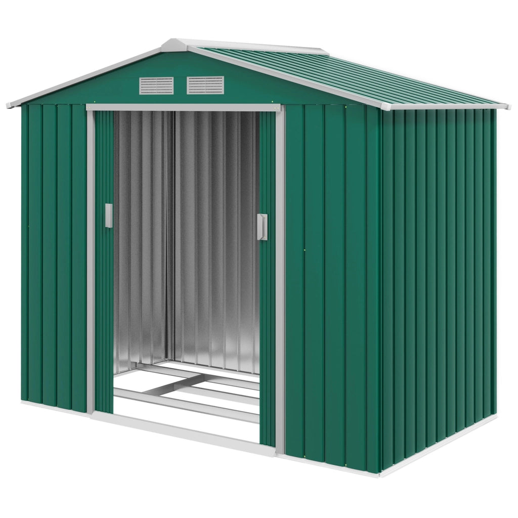 Casetta da Giardino ¨C zephmum ¨C Verde Acciaio 213x130x185 cm