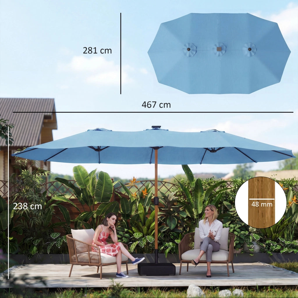Ombrellone doppio da giardino ¨C zephmum ¨C blu 5x3 m