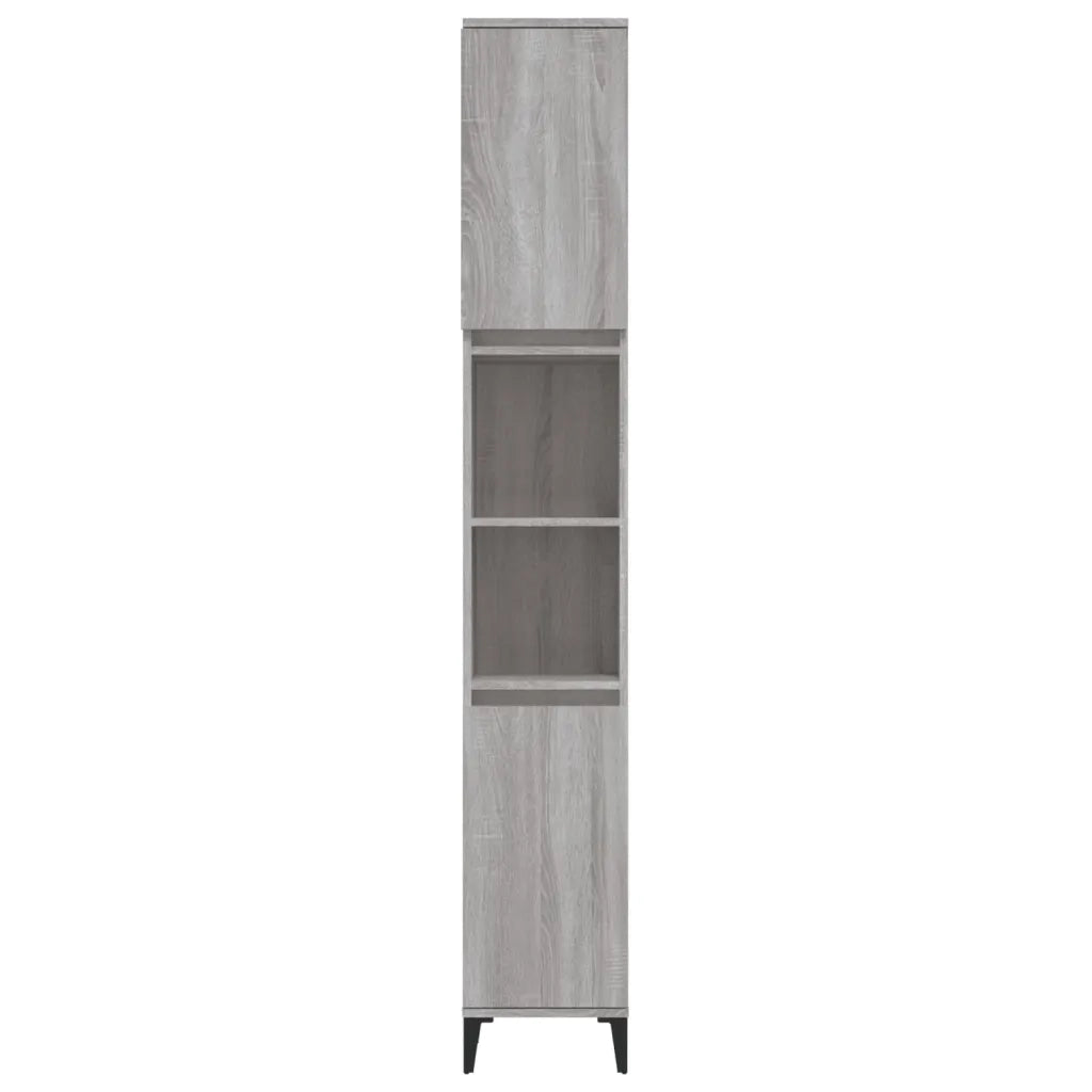 Armadietto Bagno | Armadio da bagno Grigio Sonoma 30x30x190cm in Legno Multistrato