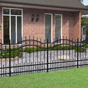 Recinzione da Giardino Kampen con Punta a Lancia Nera 240x100 cm in Acciaio 151085