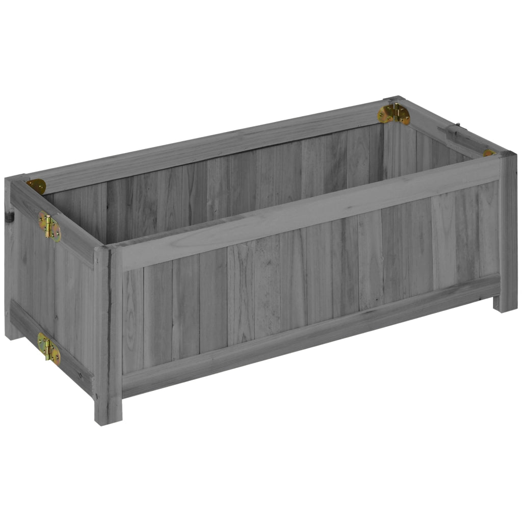 Fioriera Pieghevole in Legno per Giardino Balcone Terrazza ¨C Zephmum ¨C 70x30x25 cm Grigio