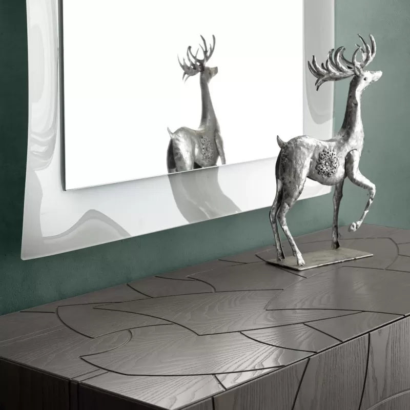 Madia 2 ante contemporanea legno massello gambe acciaio 120x45x73 (300) - Mobili 2G