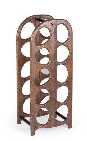 Porta Bottiglie da 10p 27x20x67 cm in Legno Yukon Marrone