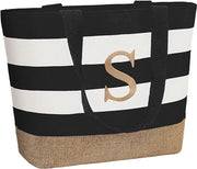Borsa personalizzata, borsa da spiaggia per donna con zip, grande borsa con iniziali per donna, regali personalizzati per donna per amica, moglie, collega, madre, sorelle, donna, compleanno (S)