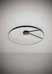 ANELLO LAMPADA DA  SOFFITTO NERO VERNICIATO DIAM.109cm 3000K 4258LM 65W
