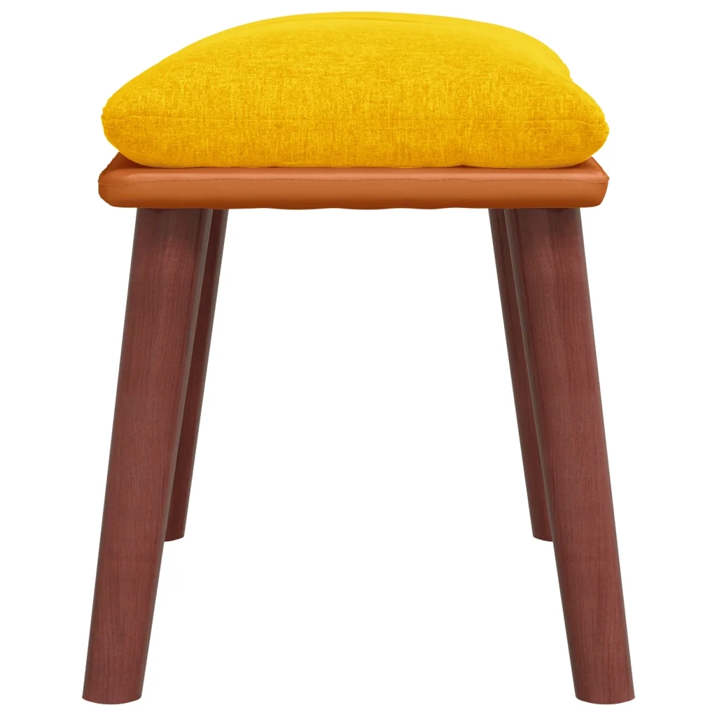 Poggiapiedi Giallo Senape 45x29,5x35 cm in Tessuto e Similpelle 341486