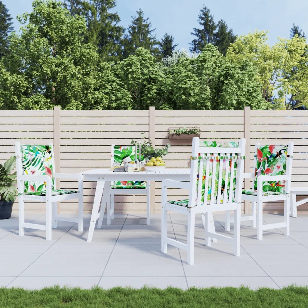 Cuscini per Sedia Schienale Basso 4 pz | Cuscini per sedie Multicolore in Tessuto
