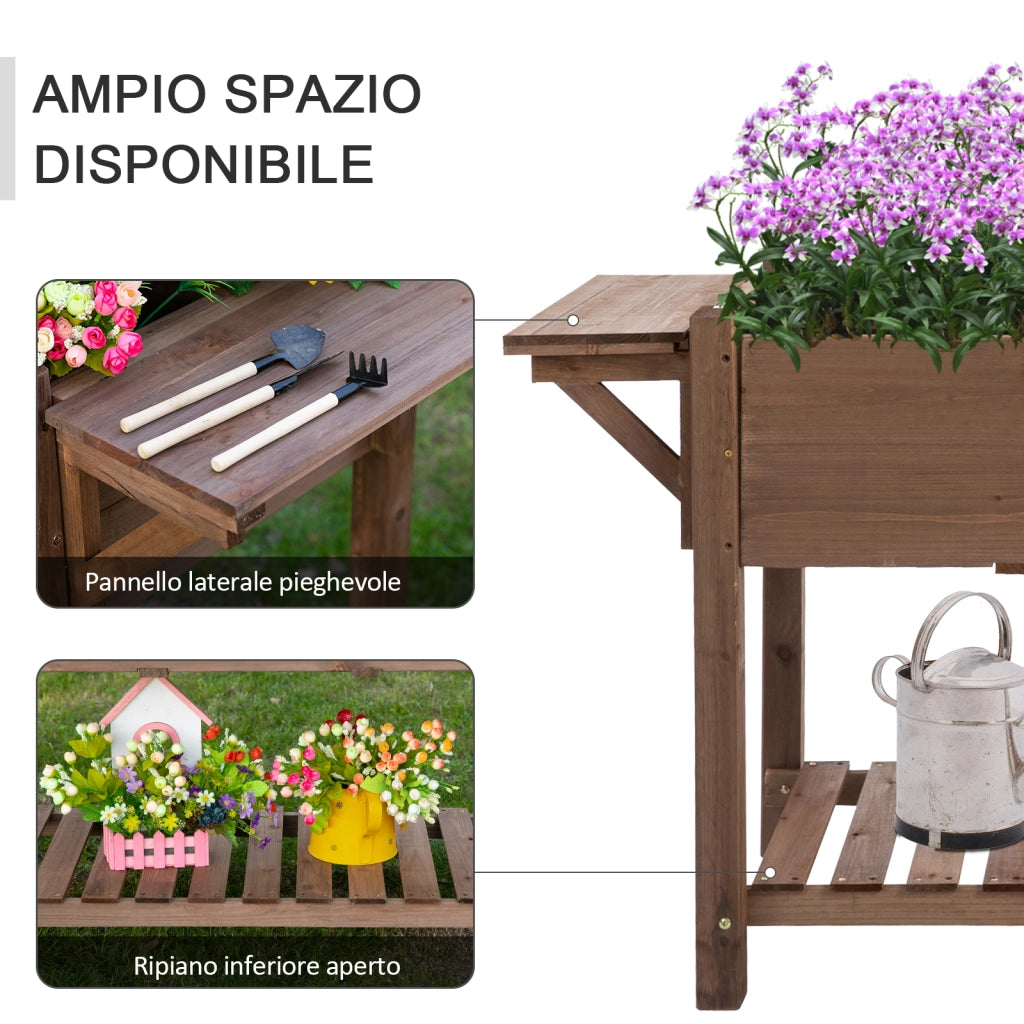 Letto Rialzato in Legno con Ripiano Pieghevole e Mensola ¨C Zephmum ¨C 123x54x80