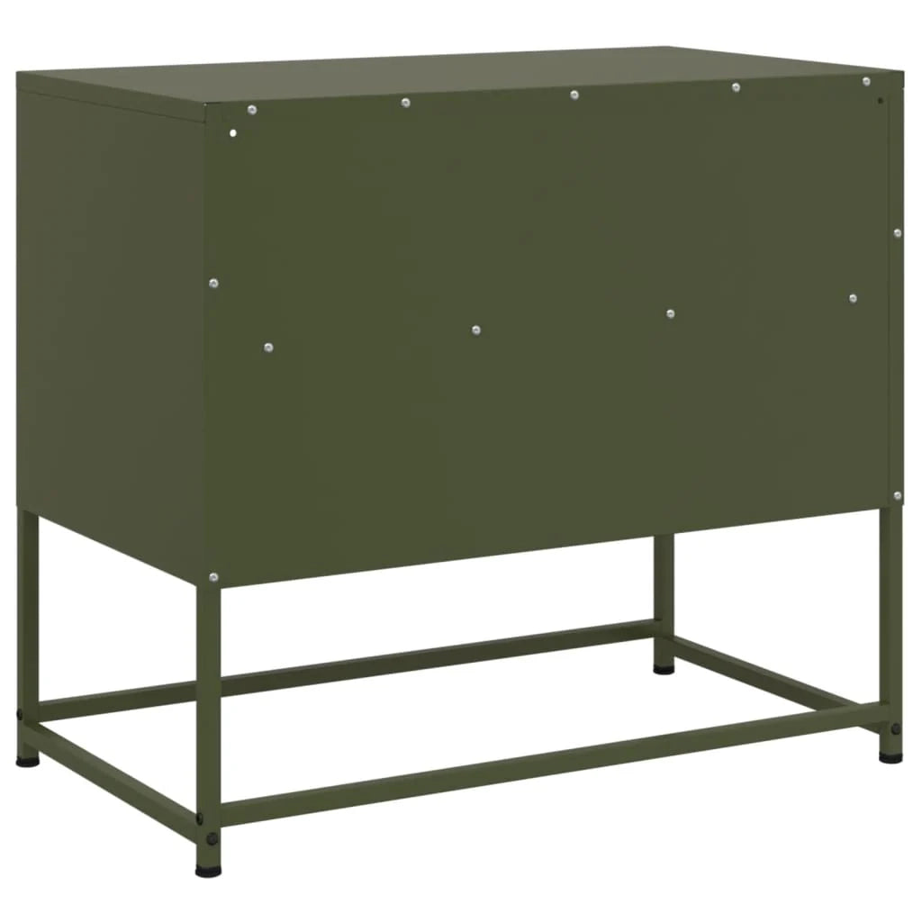 Mobile TV multimediale mensola TV credenza TV sala da pranzo soggiorno camera da letto verde oliva 68 x 39 x 60,5 cm acciaio verde 02_0028270