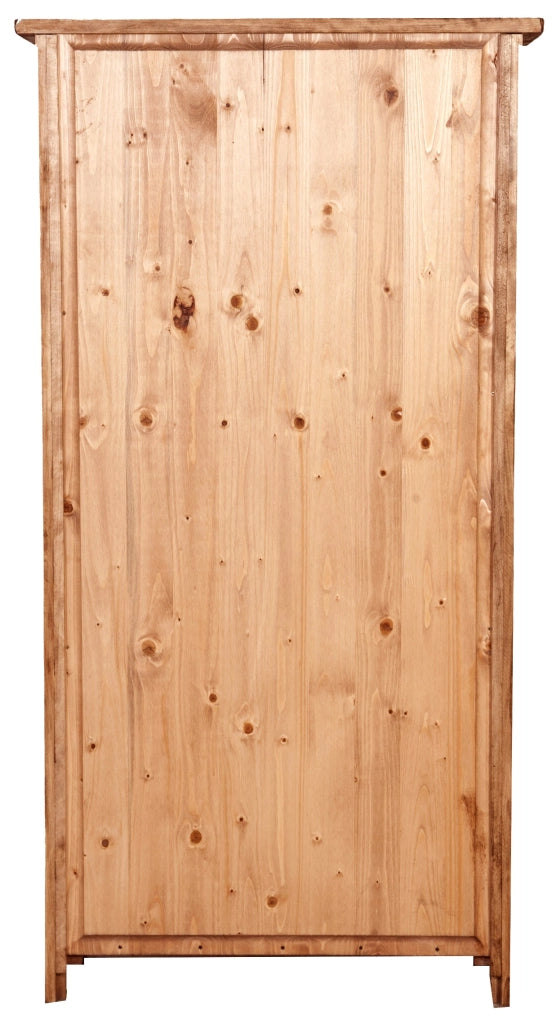 Biscottini Vetrina Country in legno massello di tiglio finitura naturale L68xPR25xH130 cm. Made in Italy