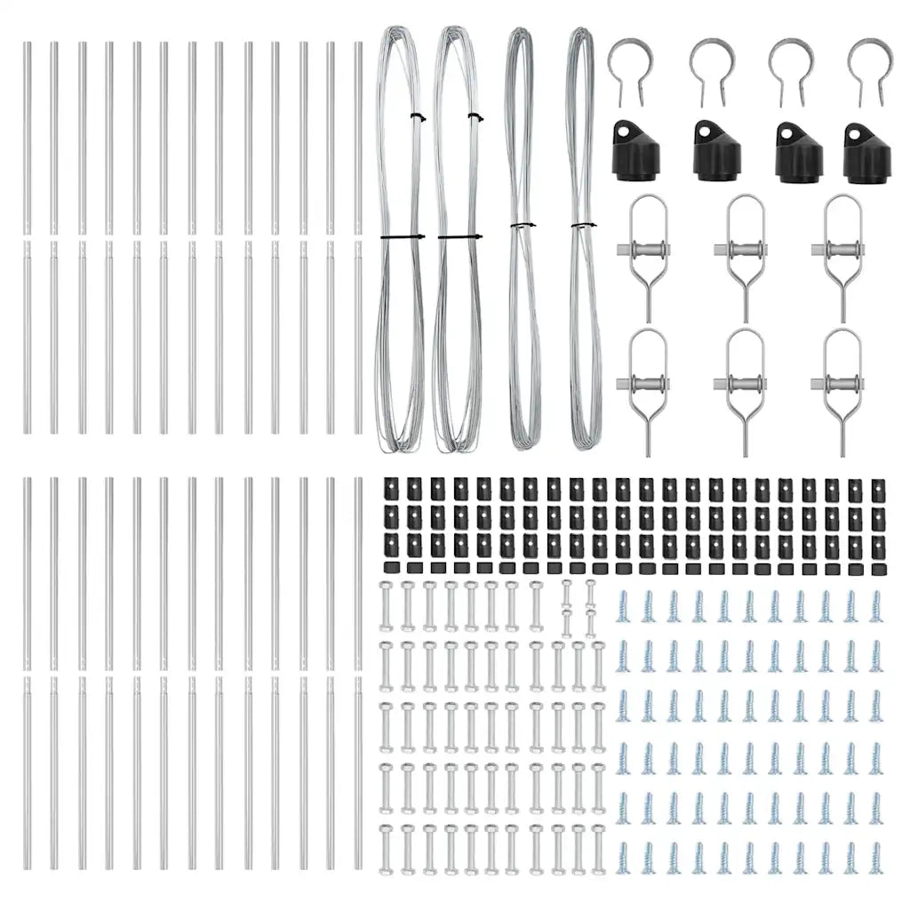 Palo della recinzione 26 pcs Grigio 3,2 x 3,2 x 150 cm