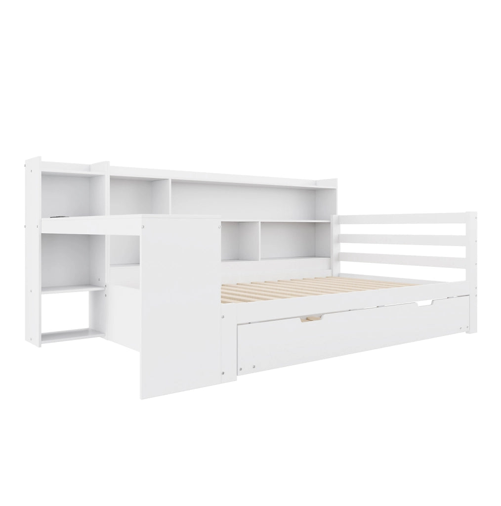 Letto multifunzione 90x200 cm con letto estraibile e scrivania