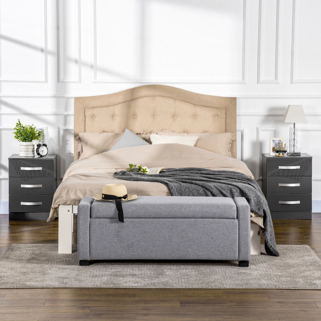 Set 2 Comodini Moderni con 3 Cassetti per Camera da Letto e Soggiorno in Truciolato, 40x36x56 cm, Grigio