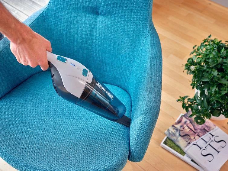 Leifheit Rotaro PowerVac 2in1 aspirapolvere senza filo Nero, Blu, Bianco Senza sacchetto