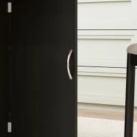 Tavolo Pieghevole in Legno per 4-6 Persone con Ruote, 75x140x74cm, Nero