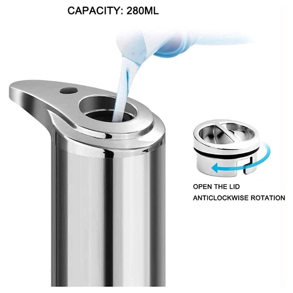 Trade Shop - Dispenser Di Sapone Liquido Automatico Con Sensore Erogatore Sapone Mani Bagno 59385 -