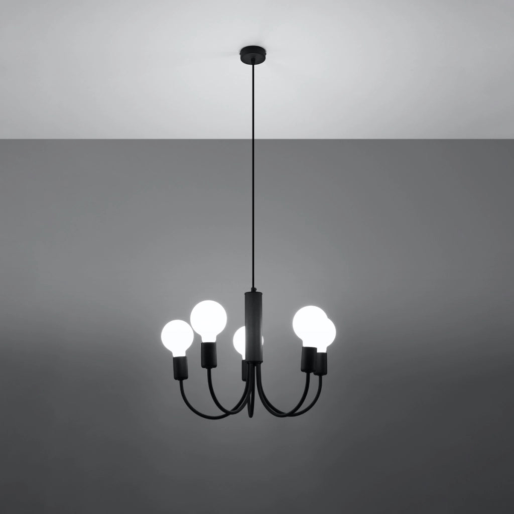 Lampadario PICCOLO 5 nero