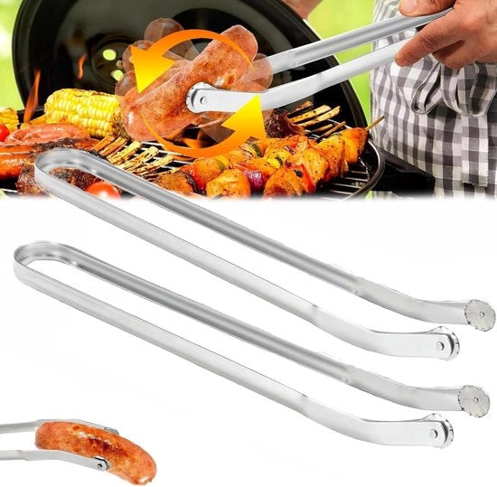 Tang per girare le salsicce 2 pezzi - Tasti per girare le salsicce per BBQ - Cucchiaini per salsicce