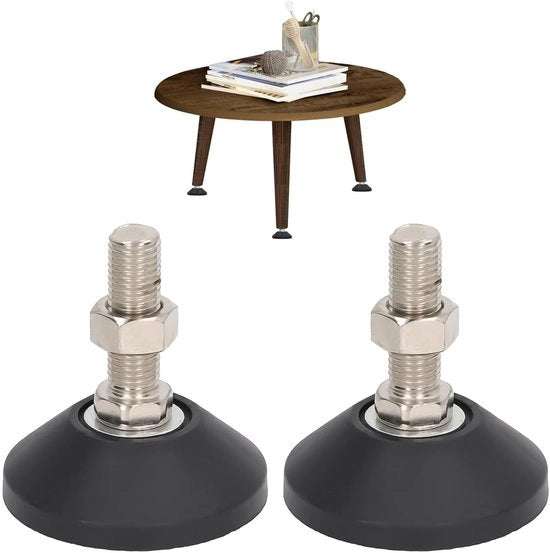 Fondotubi Adattabili - Nylon Antiscivolo - M16 - 150 kg di Carico - Diametro 80 mm - Zoccoli per Mobili