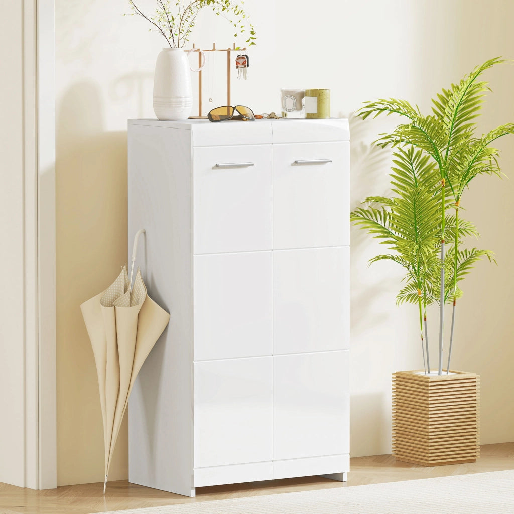 Scarpiera in legno con ripiani regolabili ¨C zephmum ¨C Bianco 80x30x100 cm