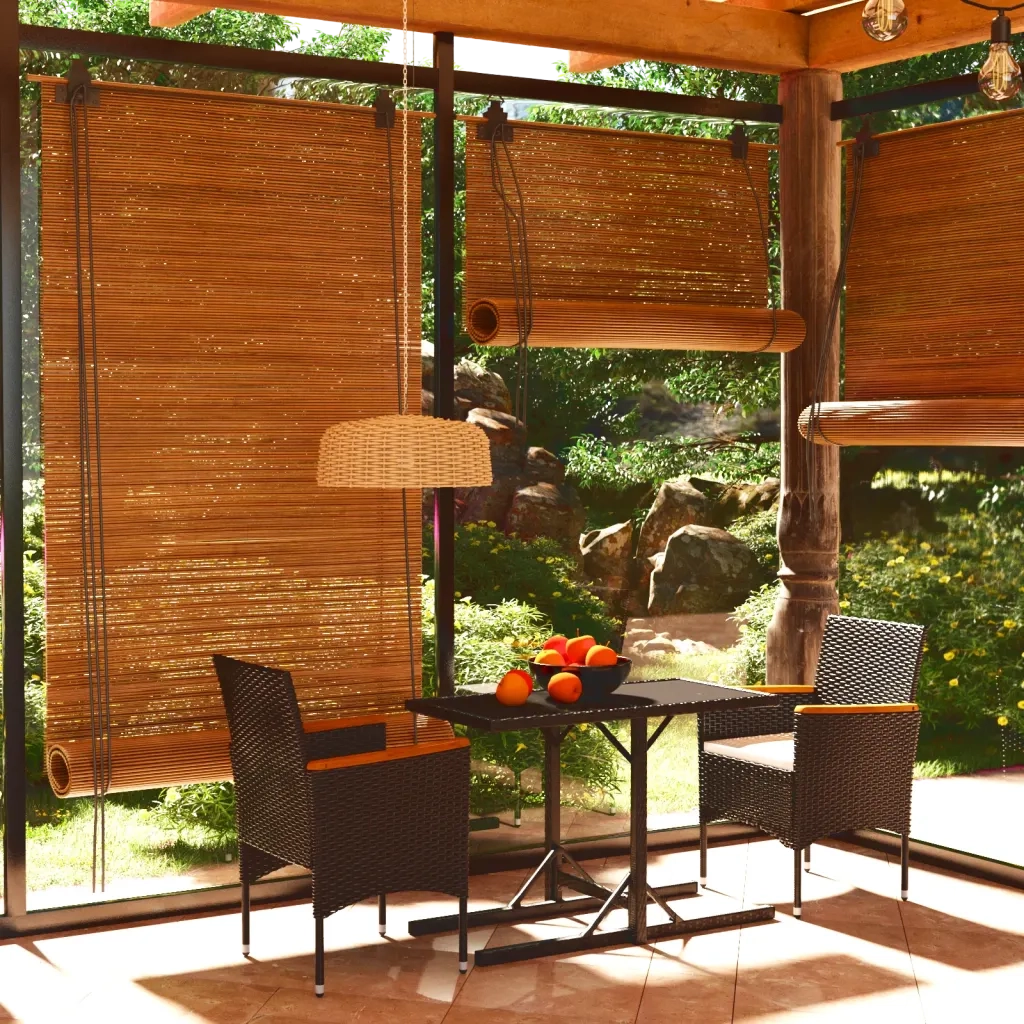 Set Mobili da Pranzo per Giardino 3 pz | Set Salotto da Giardino Nero